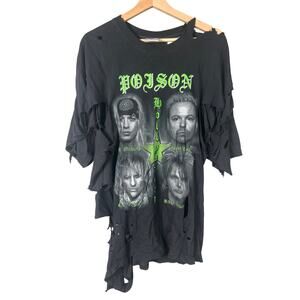Vintage Poison Hollyweird Tour T- Shirt Black band Size XL 2002